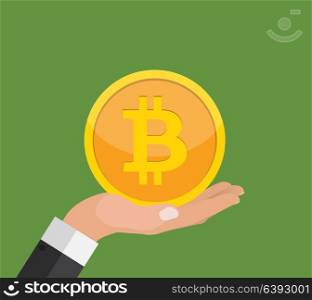 Flat modern design concept of bitcoin cryptocurrency technology, mining, e-wallet. EPS10. Flat modern design concept of bitcoin cryptocurrency technology, mining, e-wallet