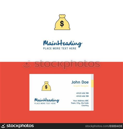 Flat Money bag Logo and Visiting Card Template. Busienss Concept Logo Design