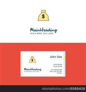 Flat Money bag Logo and Visiting Card Template. Busienss Concept Logo Design