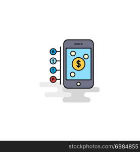 Flat Money through smartphone Icon. Vector