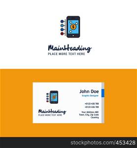 Flat Money through smartphone Logo and Visiting Card Template. Busienss Concept Logo Design
