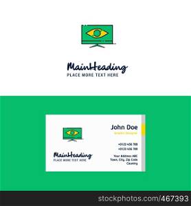 Flat Monitor Logo and Visiting Card Template. Busienss Concept Logo Design