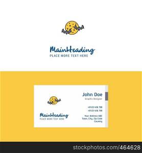 Flat Moon and bats Logo and Visiting Card Template. Busienss Concept Logo Design