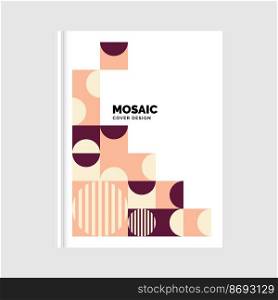 Flat mosaic Book Cover template. Vector Illustration