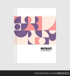 Flat mosaic Book Cover template. Vector Illustration