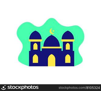Flat mosque design Royalty Free Vector Image