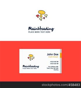 Flat Mushroom Logo and Visiting Card Template. Busienss Concept Logo Design