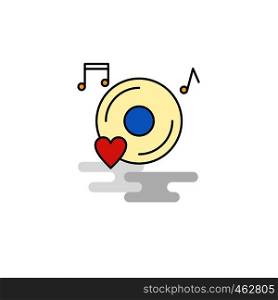Flat Music disk Icon. Vector