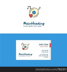 Flat Music disk Logo and Visiting Card Template. Busienss Concept Logo Design