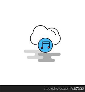 Flat Music on cloud Icon. Vector