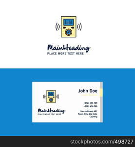 Flat Music player Logo and Visiting Card Template. Busienss Concept Logo Design