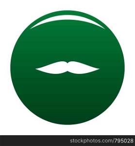 Flat mustache icon. Simple illustration of flat mustache vector icon for any design green. Flat mustache icon vector green