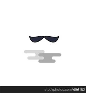 Flat Mustache Icon. Vector