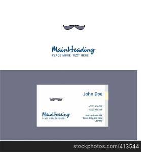 Flat Mustache Logo and Visiting Card Template. Busienss Concept Logo Design