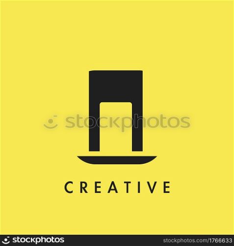 Flat Negative Space Initial Letter W Logo Icon Simple Vector Design Template black color.
