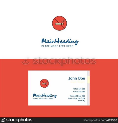 Flat No smoking Logo and Visiting Card Template. Busienss Concept Logo Design