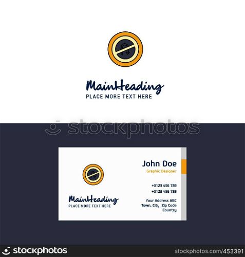 Flat No U turn road sign Logo and Visiting Card Template. Busienss Concept Logo Design