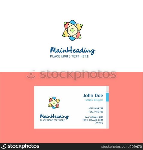 Flat Nuclear Logo and Visiting Card Template. Busienss Concept Logo Design