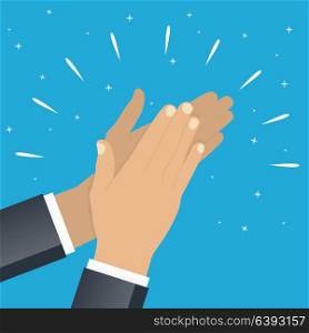 Flat. ?oncept of success Applause. Hands clapping. Vector Illustration. EPS10. Flat. ?oncept of success Applause. Hands clapping. Vector Illustration.