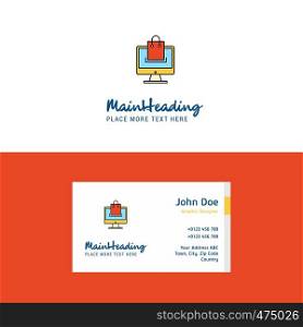 Flat Online shopping Logo and Visiting Card Template. Busienss Concept Logo Design