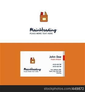 Flat Pencil box Logo and Visiting Card Template. Busienss Concept Logo Design