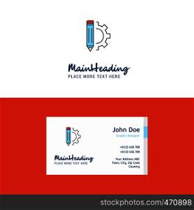 Flat Pencil Logo and Visiting Card Template. Busienss Concept Logo Design