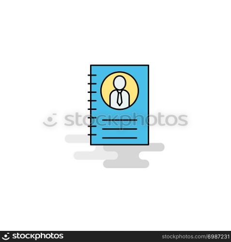 Flat Personal diary Icon. Vector