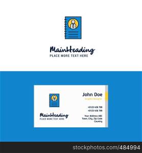 Flat Personal diary Logo and Visiting Card Template. Busienss Concept Logo Design