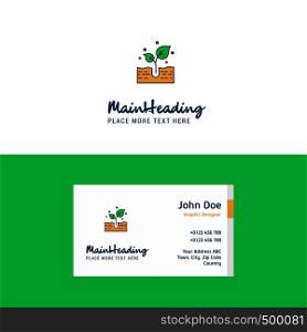 Flat Plant Logo and Visiting Card Template. Busienss Concept Logo Design