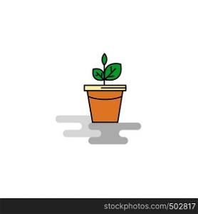 Flat Plant pot Icon. Vector