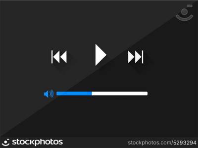 Flat Player Application in Stylish Colors Vector Illustration