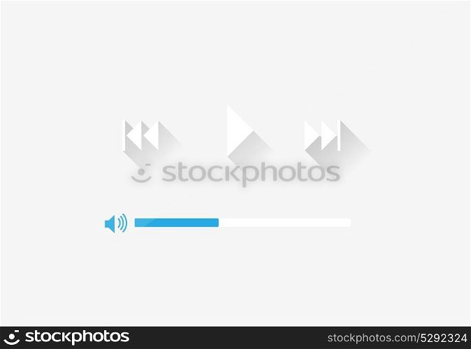 Flat Player Application in Stylish Colors Vector Illustration. EPS10. Flat Player Application in Stylish Colors Vector Illustration