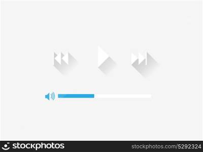 Flat Player Application in Stylish Colors Vector Illustration. EPS10. Flat Player Application in Stylish Colors Vector Illustration