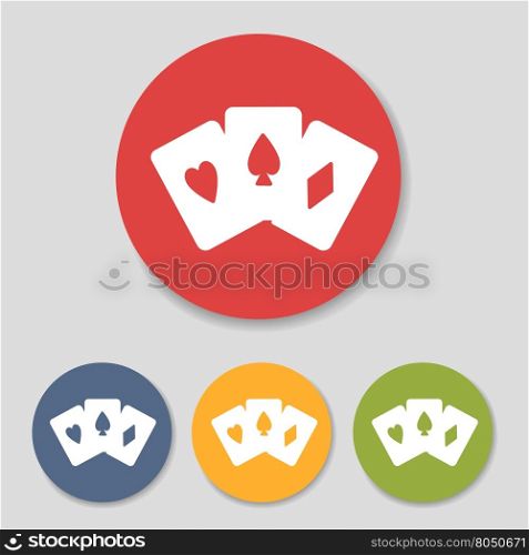 Flat playing cards icons. Flat playing cards icons set vector illustration