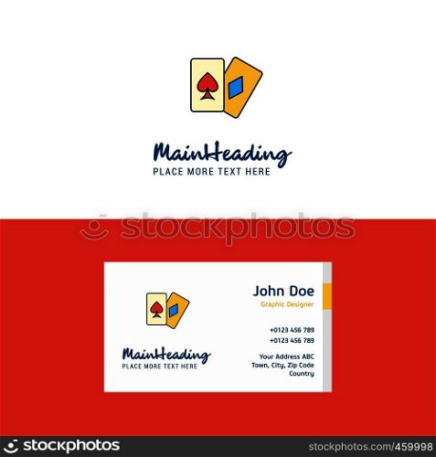 Flat Poker Logo and Visiting Card Template. Busienss Concept Logo Design