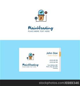 Flat Power plant Logo and Visiting Card Template. Busienss Concept Logo Design