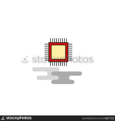 Flat Processor Icon. Vector