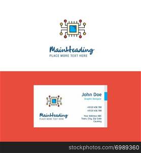 Flat Processor Logo and Visiting Card Template. Busienss Concept Logo Design