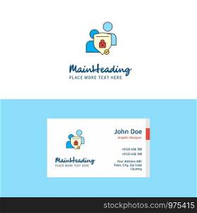 Flat Protected chat Logo and Visiting Card Template. Busienss Concept Logo Design