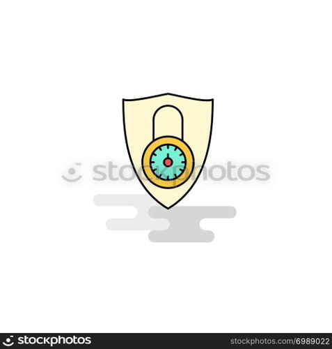 Flat Protected Icon. Vector
