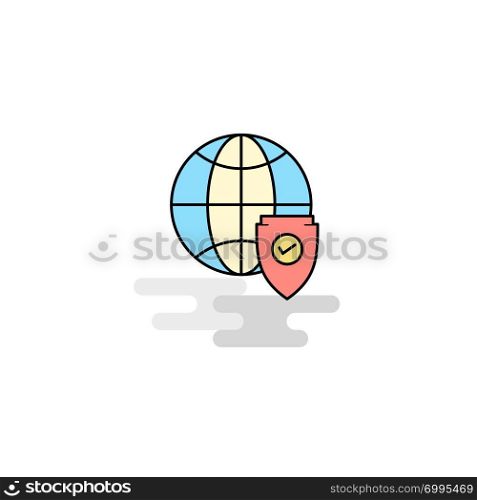 Flat Protected internet Icon. Vector