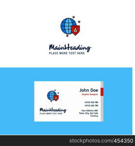 Flat Protected internet Logo and Visiting Card Template. Busienss Concept Logo Design