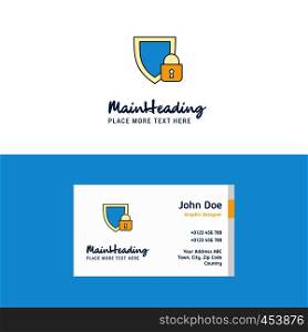 Flat Protected Logo and Visiting Card Template. Busienss Concept Logo Design