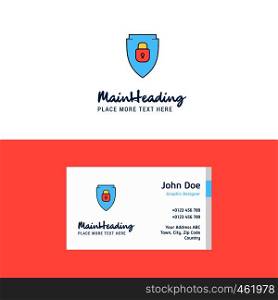 Flat Protected shield Logo and Visiting Card Template. Busienss Concept Logo Design
