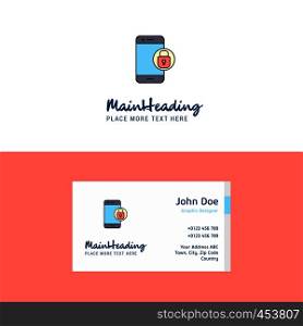 Flat Protected smartphone Logo and Visiting Card Template. Busienss Concept Logo Design