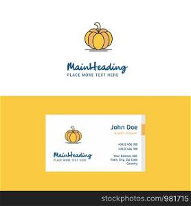 Flat Pumpkin Logo and Visiting Card Template. Busienss Concept Logo Design