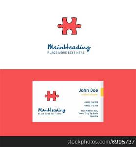 Flat Puzzle piece Logo and Visiting Card Template. Busienss Concept Logo Design