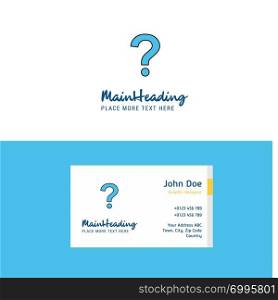 Flat Question mark Logo and Visiting Card Template. Busienss Concept Logo Design