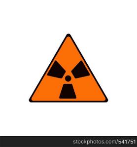Flat radiation icon. Yellow radiation symbol. Modern vector illustration isolated on white background.. Flat radiation icon. Yellow radiation symbol isolated