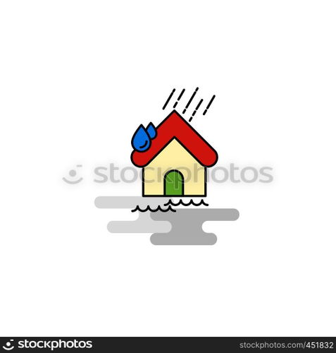 Flat Raining Icon. Vector